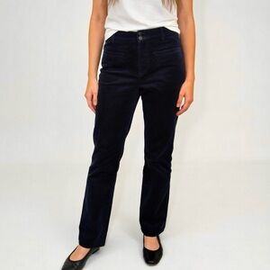 Anthropologie The Essential Collection Straight Leg Black Corduroy Pants Size 2